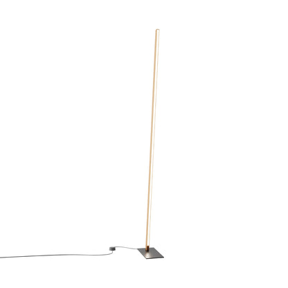 Torch LED Floor Lamp in Heart Pine (Reclaimed)/Matte Black.
