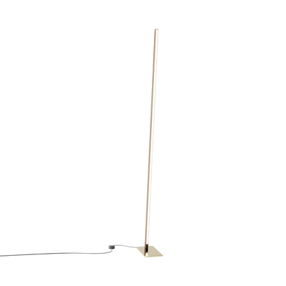 Torch LED Floor Lamp in American Walnut/Polished Brass.