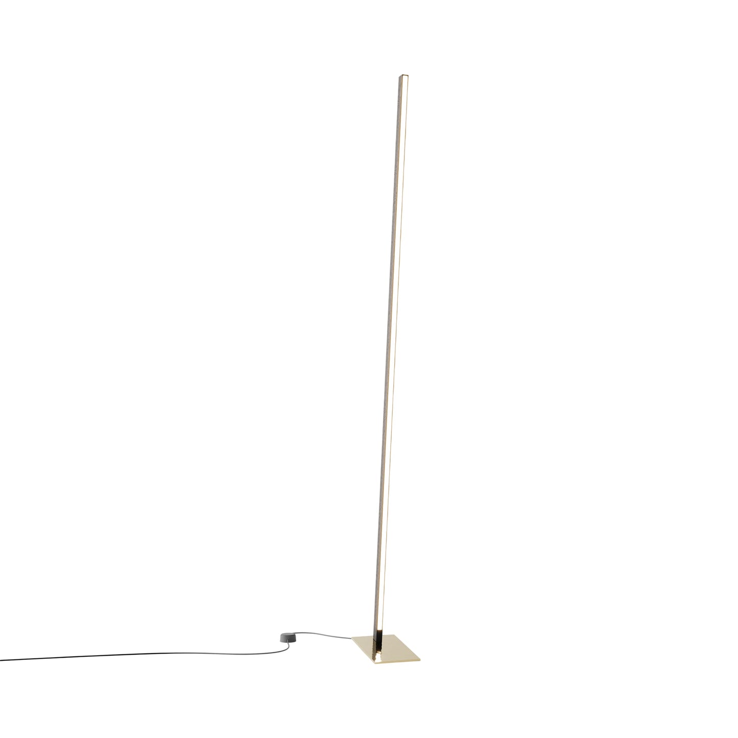 Torch LED Floor Lamp in Ebonized Oak/Polished Brass.