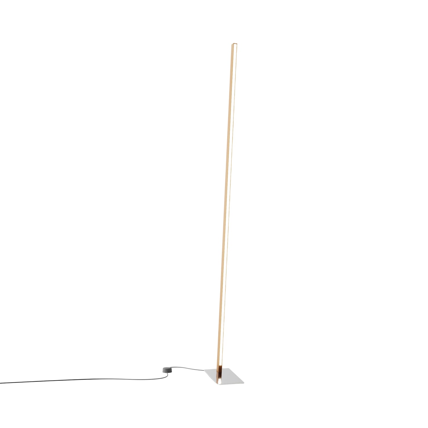 Torch LED Floor Lamp in Heart Pine (Reclaimed)/Polished Nickel.