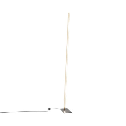 Torch LED Floor Lamp in Maple/Slate Grey.