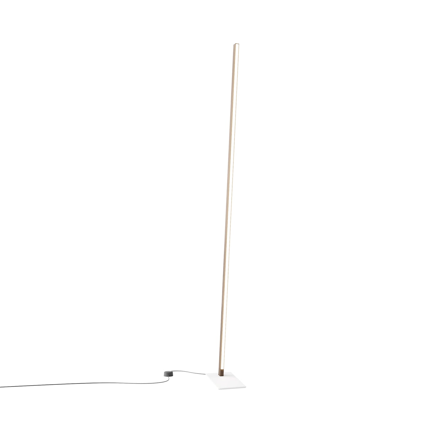 Torch LED Floor Lamp in American Walnut/White.