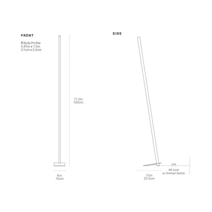 Torch LED Floor Lamp - line drawing.