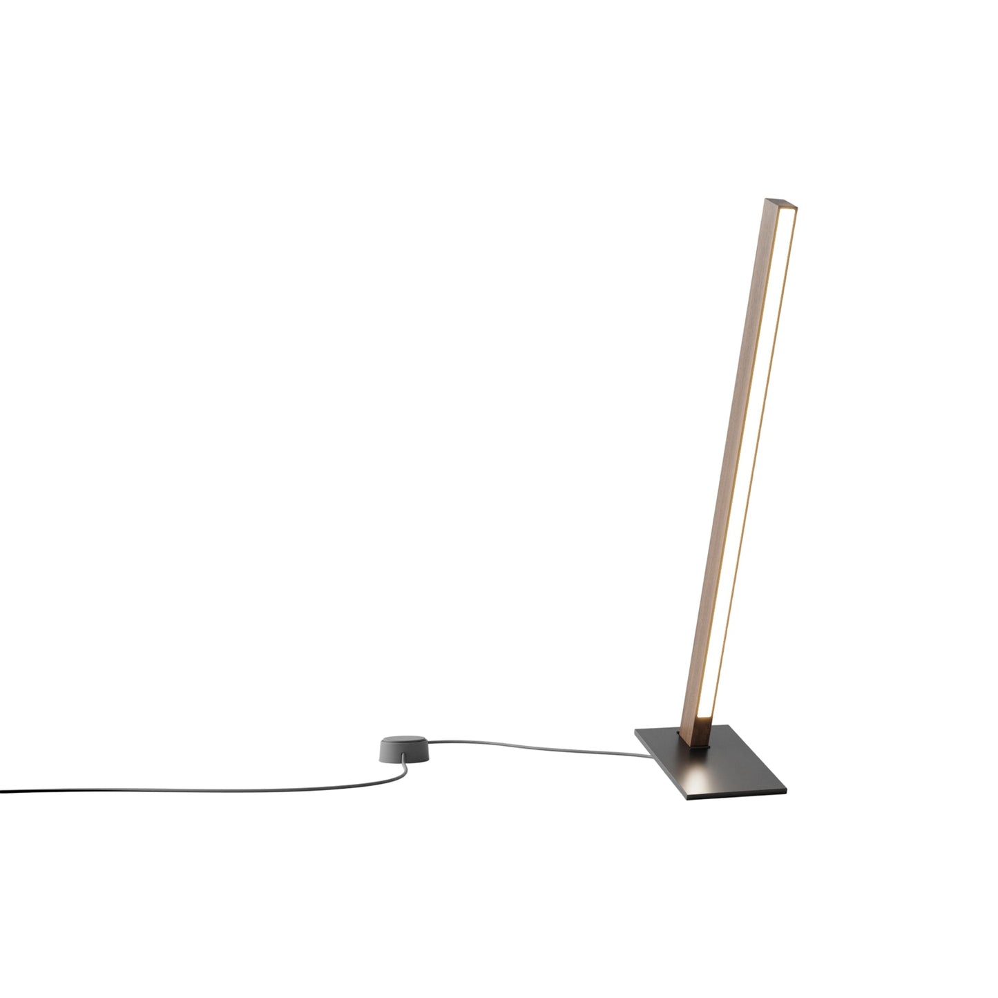 Torch LED Table Lamp in American Walnut/Blackened (24-Inch).