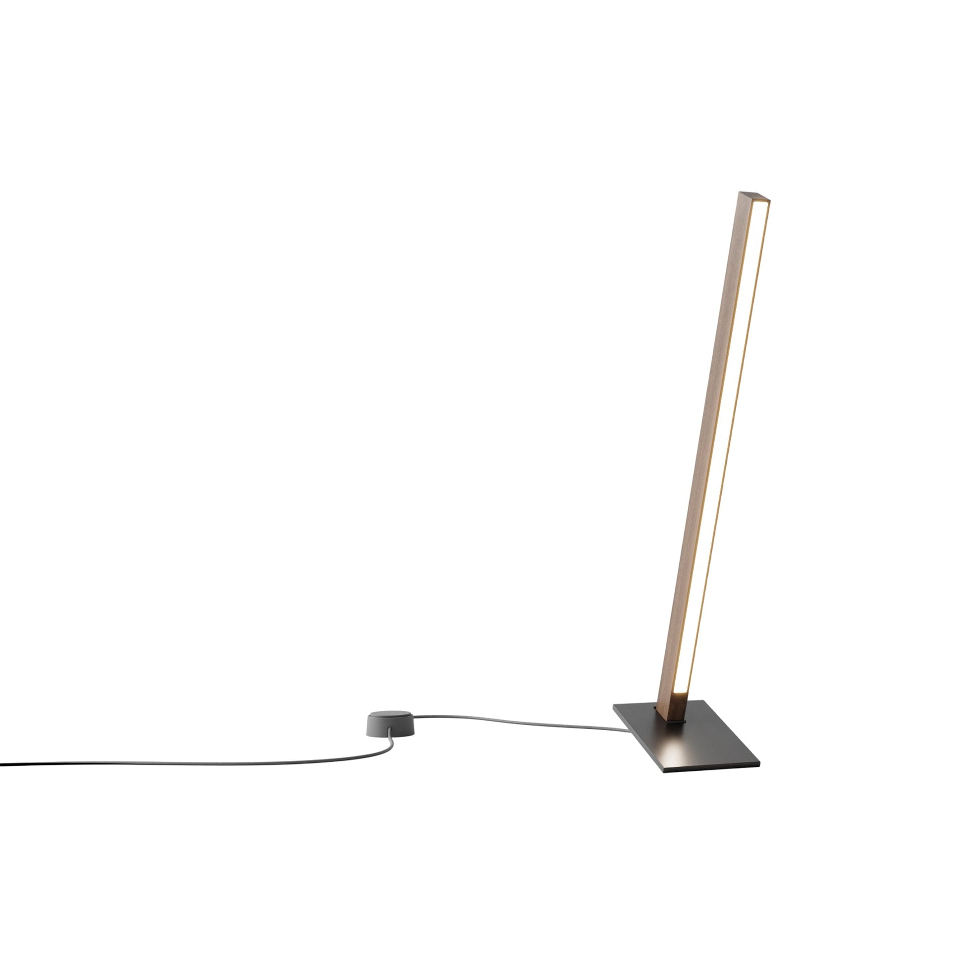 Torch LED Table Lamp in American Walnut/Blackened (24-Inch).
