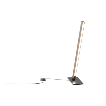 Torch LED Table Lamp in American Walnut/Blackened (24-Inch).