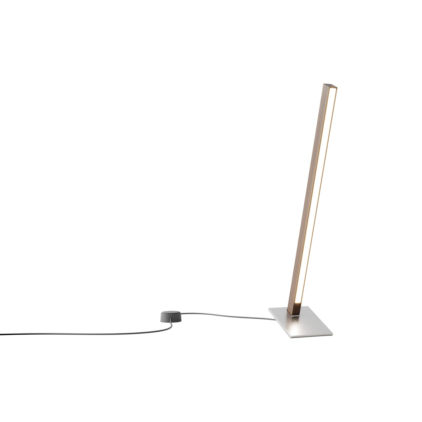 Torch LED Table Lamp in American Walnut/Brushed Nickel (24-Inch).