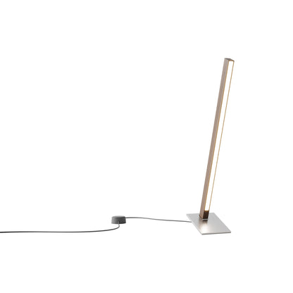 Torch LED Table Lamp in American Walnut/Brushed Nickel (24-Inch).