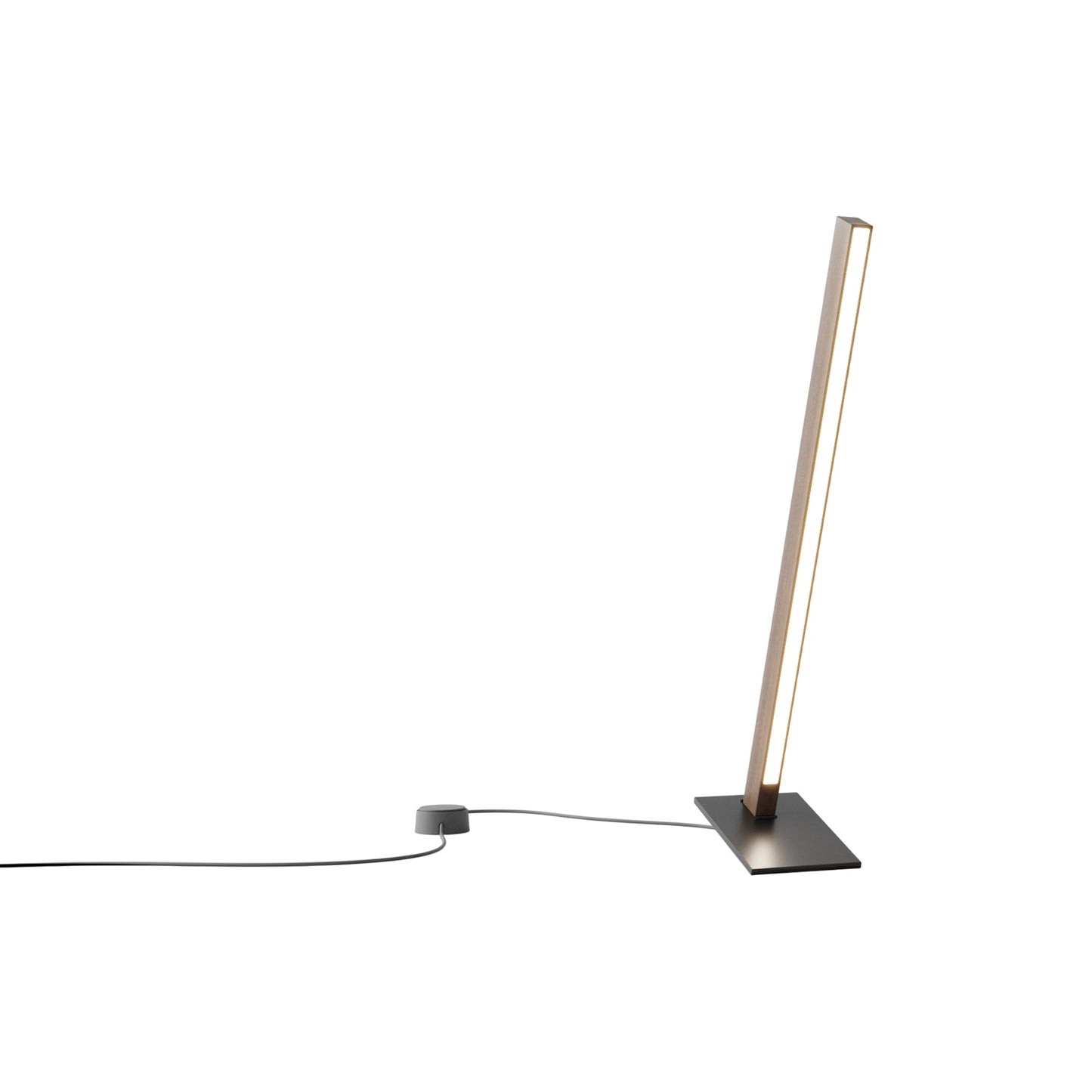 Torch LED Table Lamp in American Walnut/Matte Black (24-Inch).