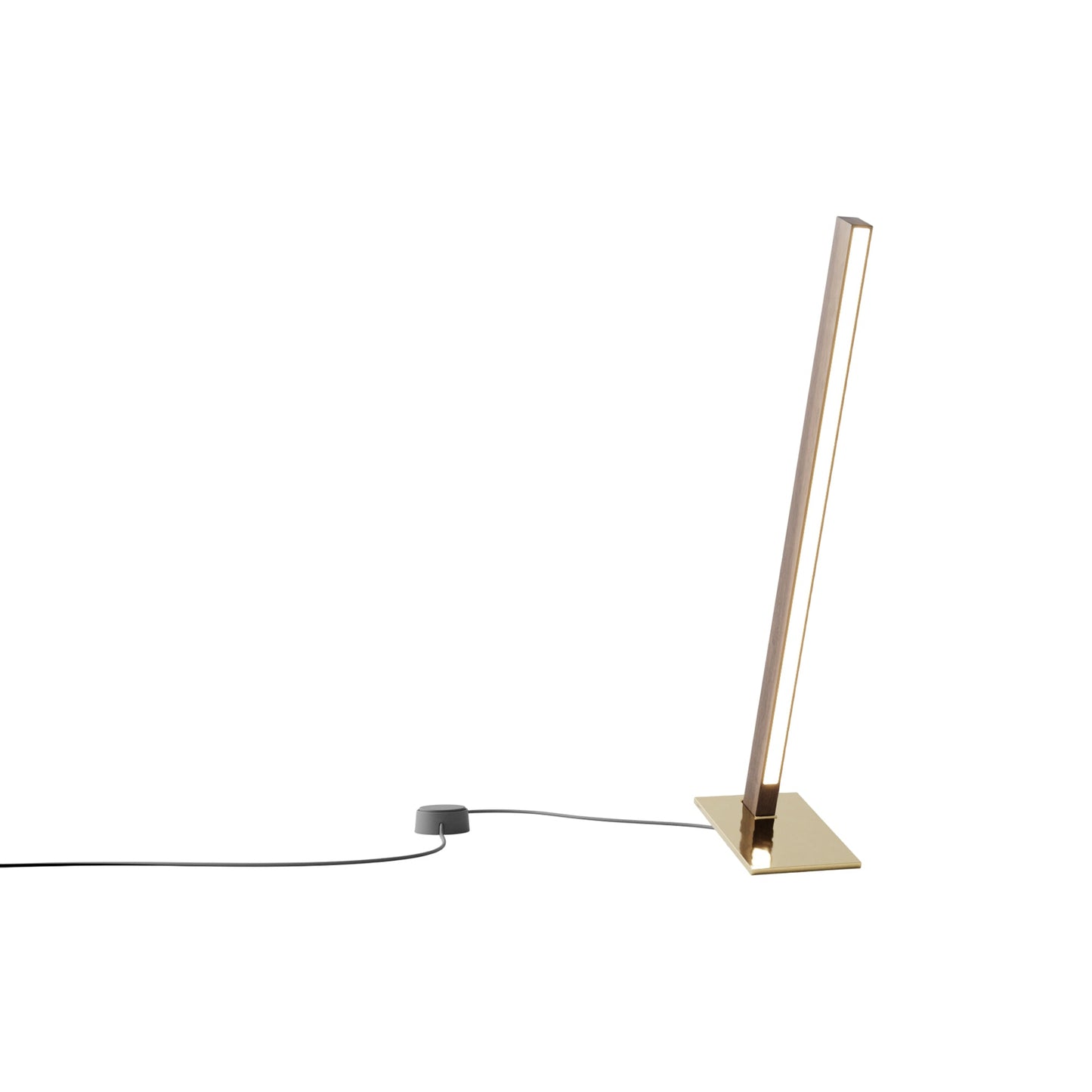 Torch LED Table Lamp in American Walnut/Polished Brass (24-Inch).