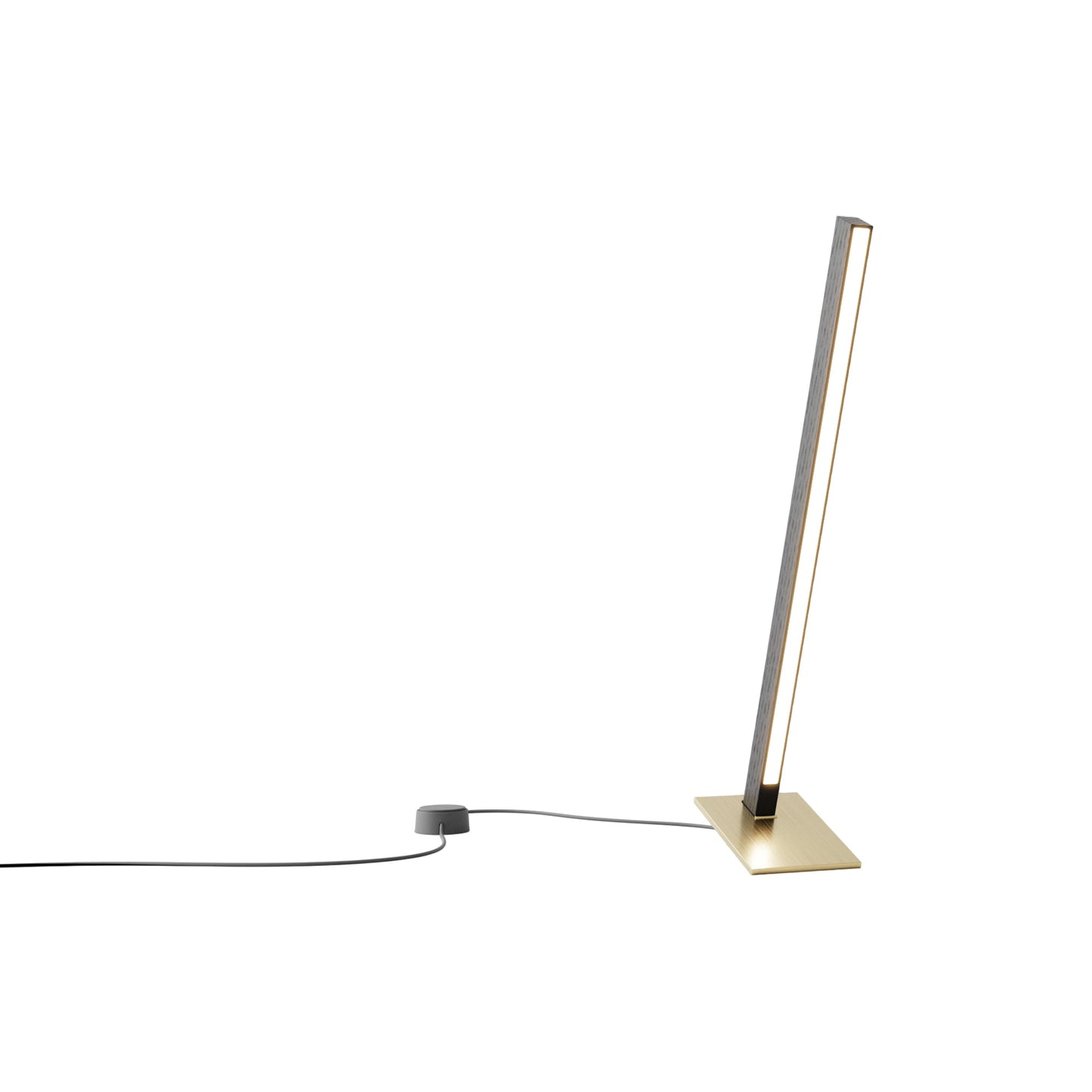 Torch LED Table Lamp in Ebonized Oak/Brushed Brass (24-Inch).
