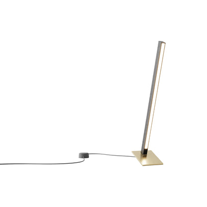 Torch LED Table Lamp in Ebonized Oak/Brushed Brass (24-Inch).