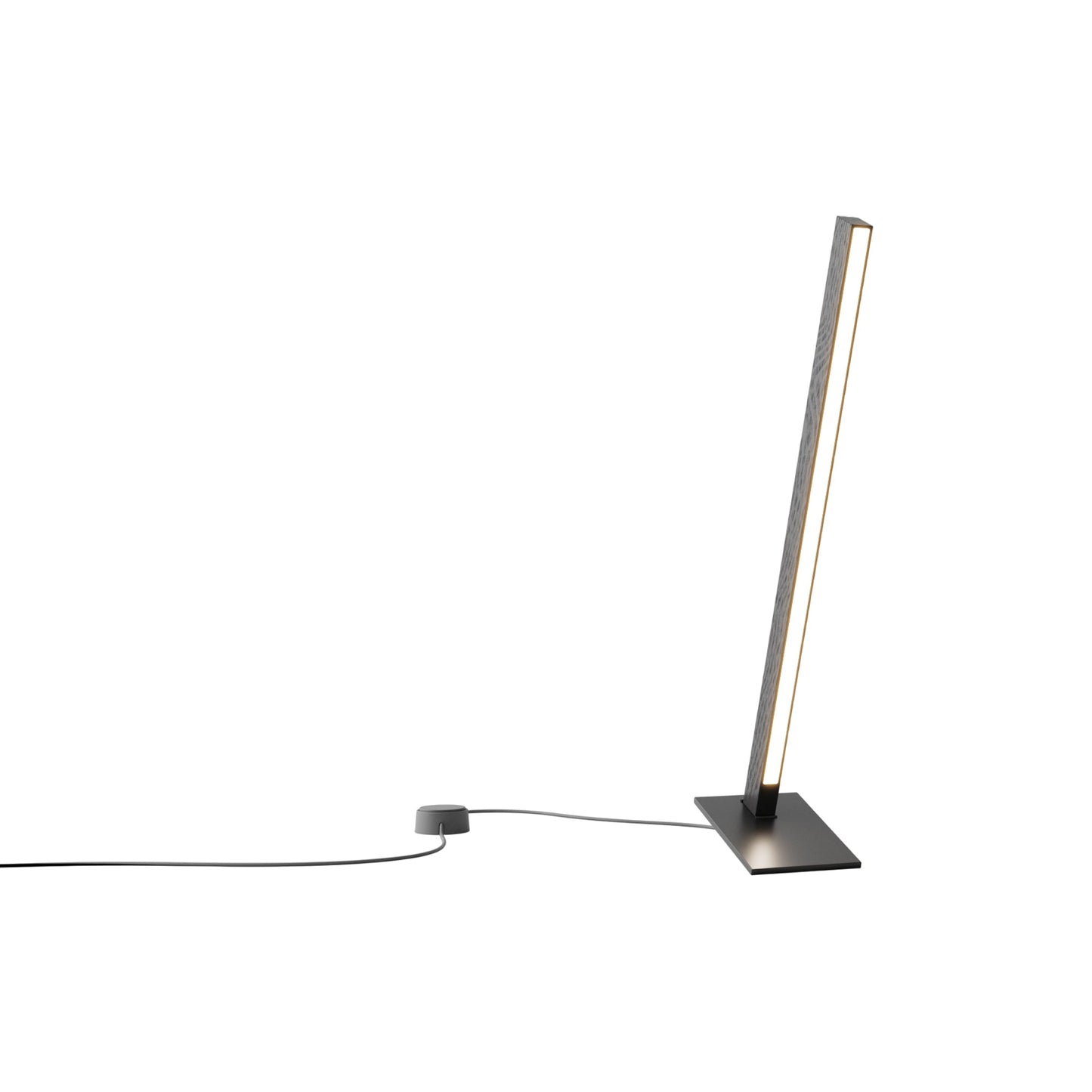 Torch LED Table Lamp in Ebonized Oak/Matte Black (24-Inch).