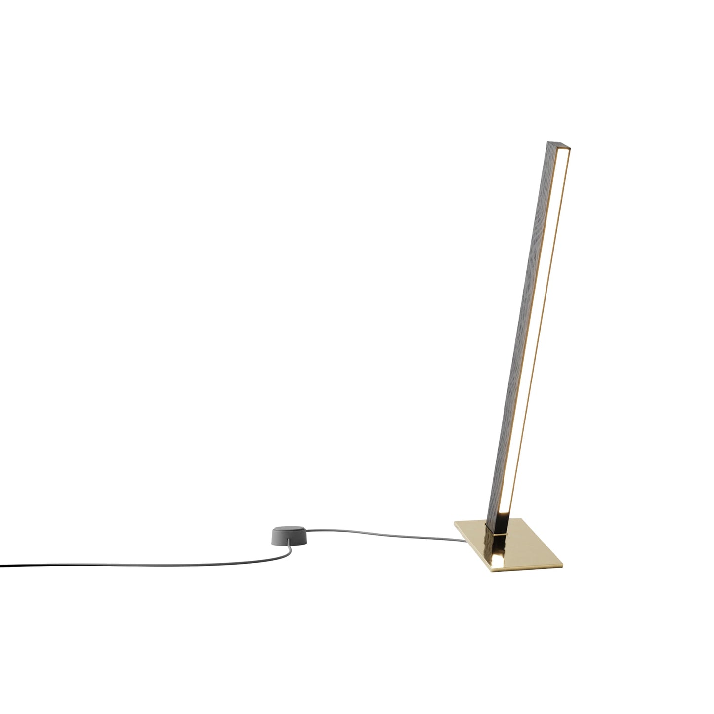 Torch LED Table Lamp in Ebonized Oak/Polished Brass (24-Inch).