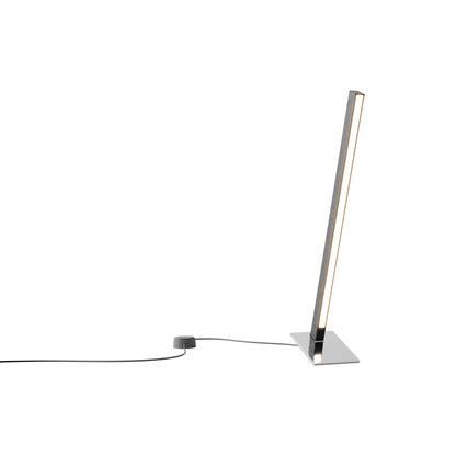 Torch LED Table Lamp in Ebonized Oak/Polished Nickel (24-Inch).