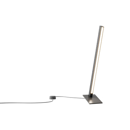 Torch LED Table Lamp in Ebonized Oak/Slate Grey (24-Inch).