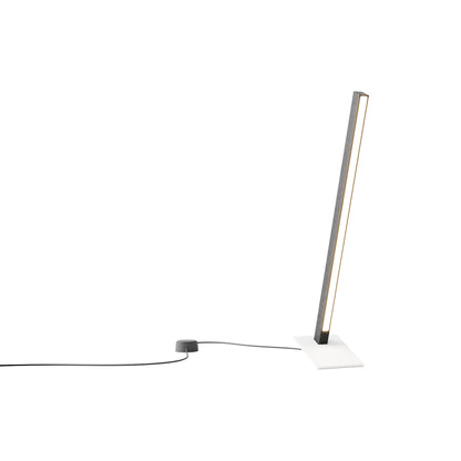 Torch LED Table Lamp in Ebonized Oak/White (24-Inch).