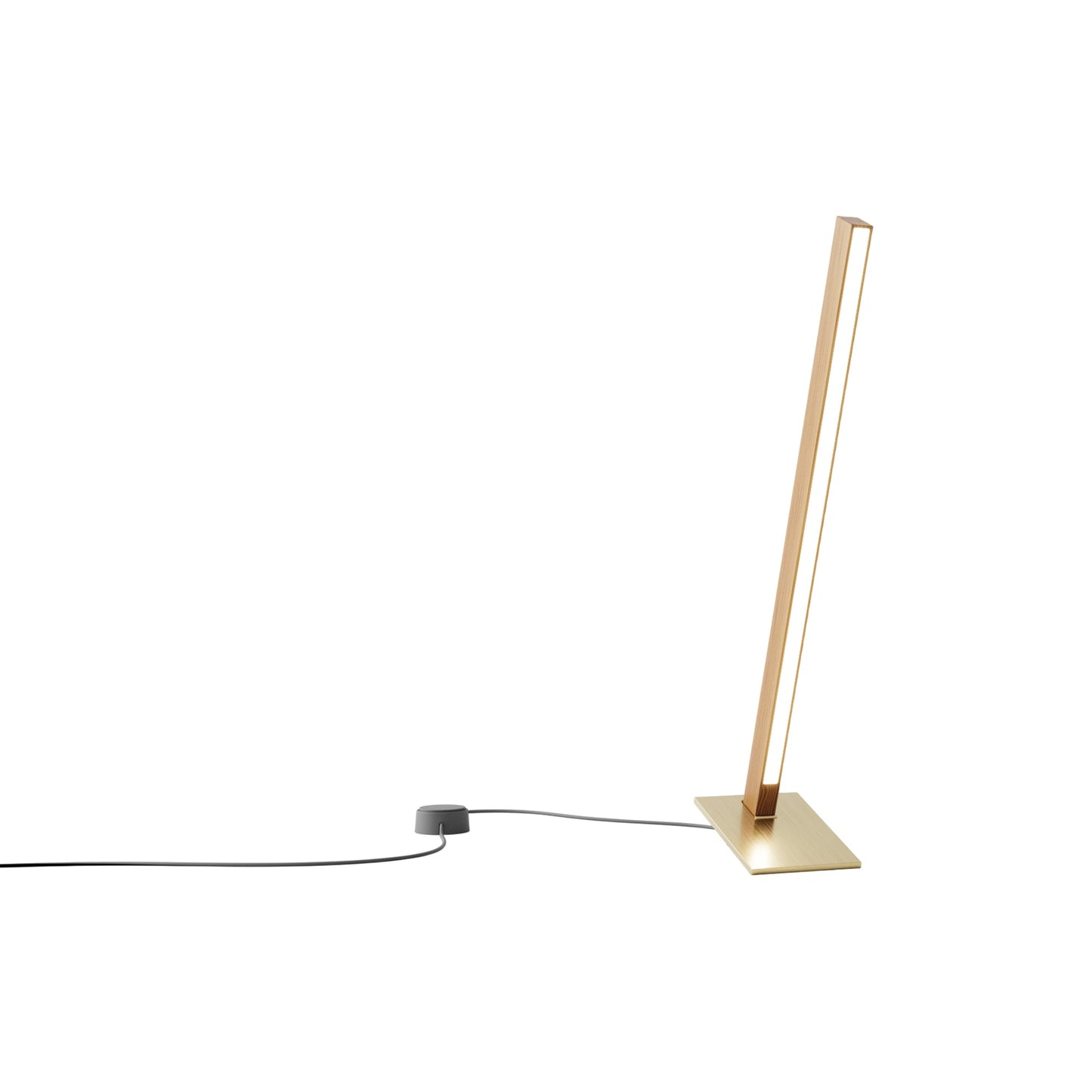 Torch LED Table Lamp in Heart Pine (Reclaimed)/Brushed Brass (24-Inch).