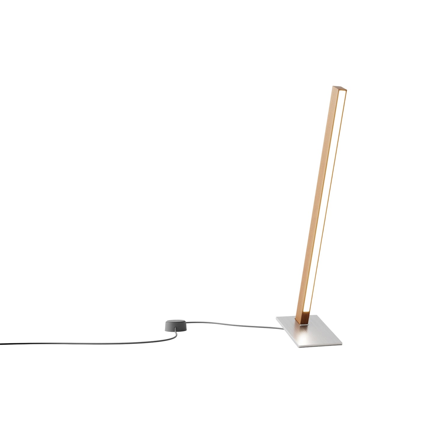 Torch LED Table Lamp in Heart Pine (Reclaimed)/Brushed Nickel (24-Inch).