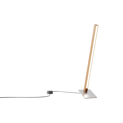 Torch LED Table Lamp in Heart Pine (Reclaimed)/Brushed Nickel (24-Inch).