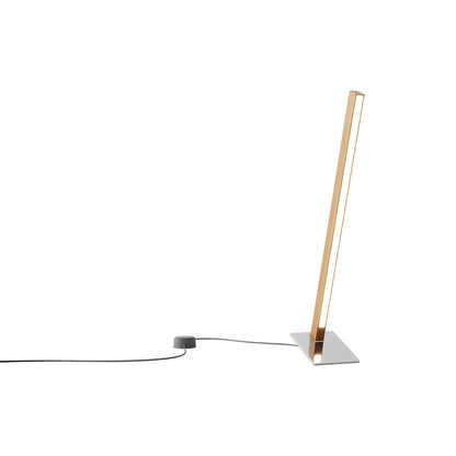 Torch LED Table Lamp in Heart Pine (Reclaimed)/Polished Nickel (24-Inch).