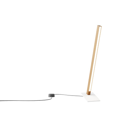 Torch LED Table Lamp in Heart Pine (Reclaimed)/White (24-Inch).