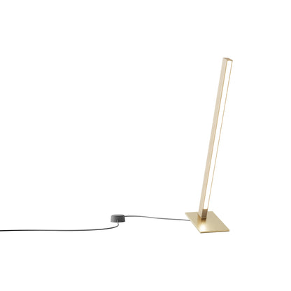 Torch LED Table Lamp in Maple/Brushed Brass (24-Inch).