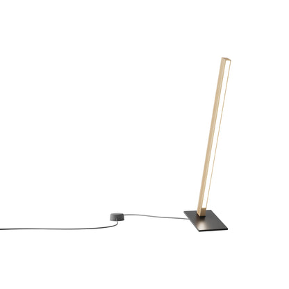 Torch LED Table Lamp in Maple/Matte Black (24-Inch).