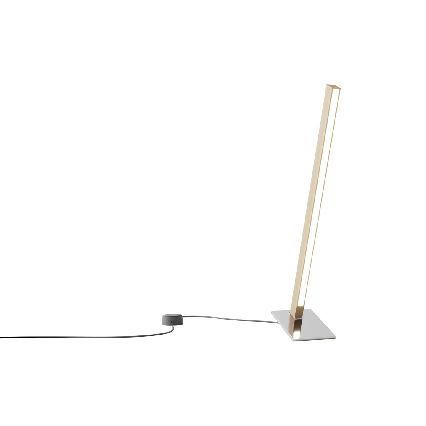Torch LED Table Lamp in Maple/Polished Nickel (24-Inch).