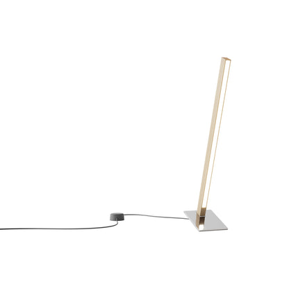 Torch LED Table Lamp in Maple/Polished Nickel (24-Inch).