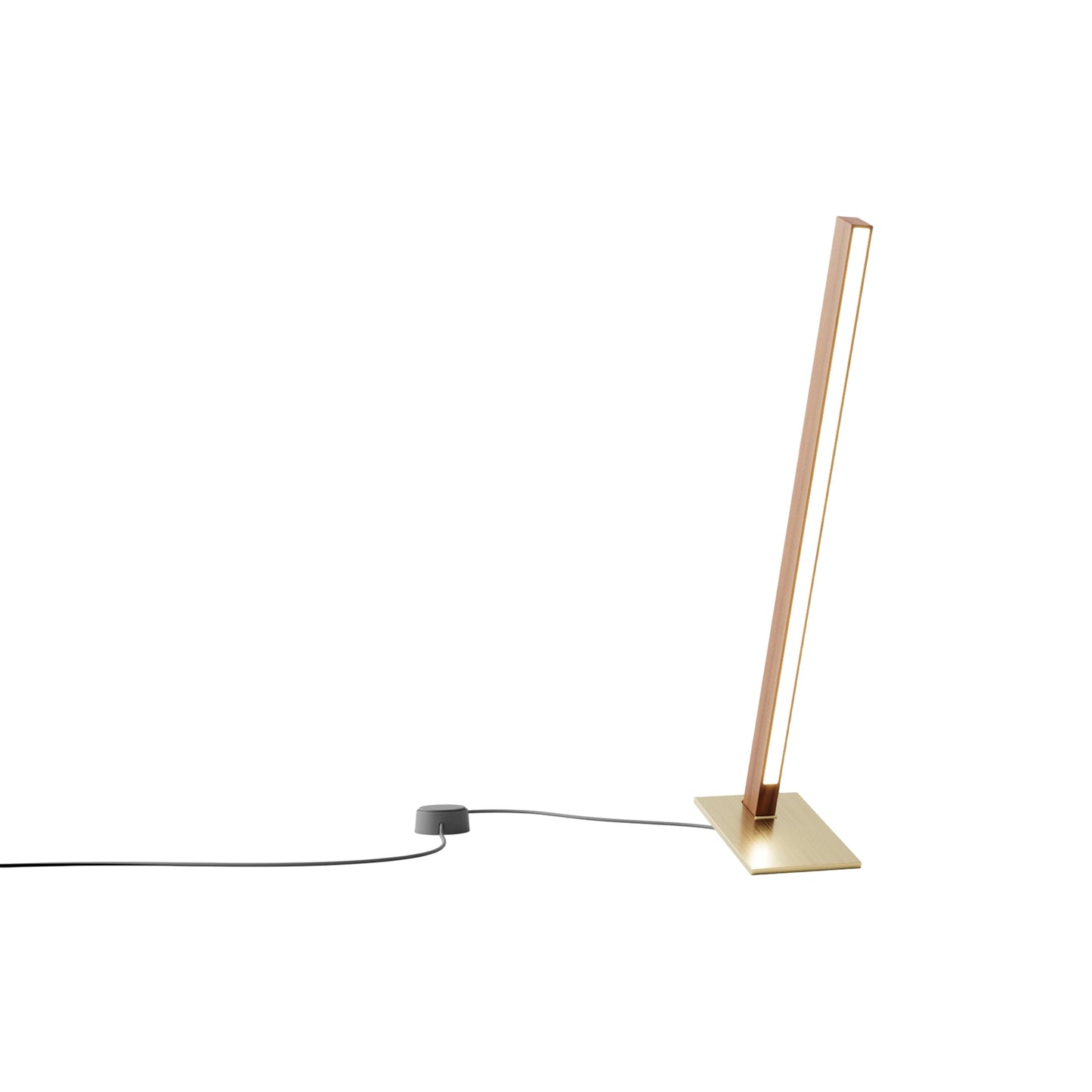 Torch LED Table Lamp in Water Tower Redwood/Brushed Brass (24-Inch).