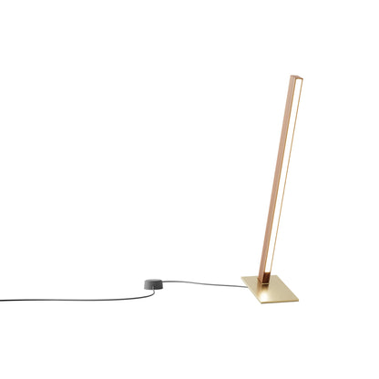 Torch LED Table Lamp in Water Tower Redwood/Brushed Brass (24-Inch).