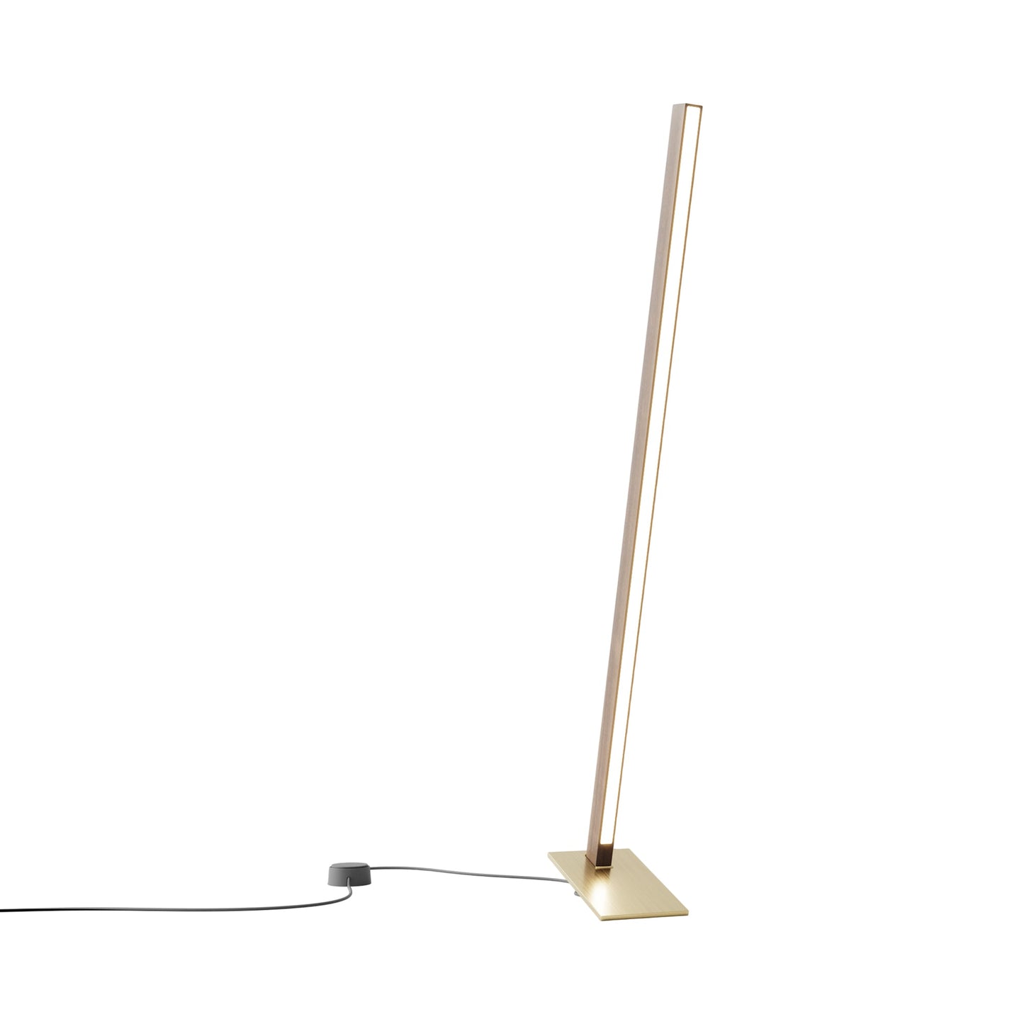 Torch LED Table Lamp in American Walnut/Brushed Brass (35.75-Inch).