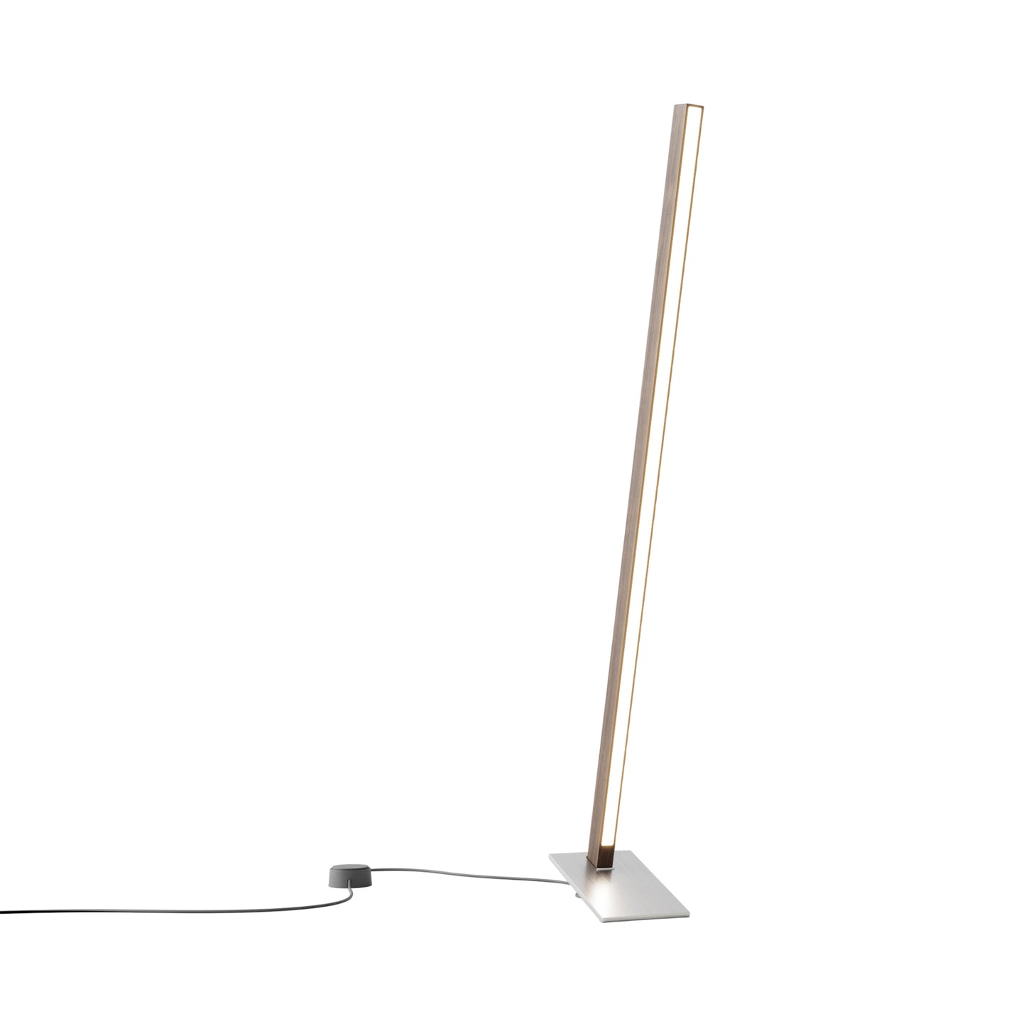 Torch LED Table Lamp in American Walnut/Brushed Nickel (35.75-Inch).