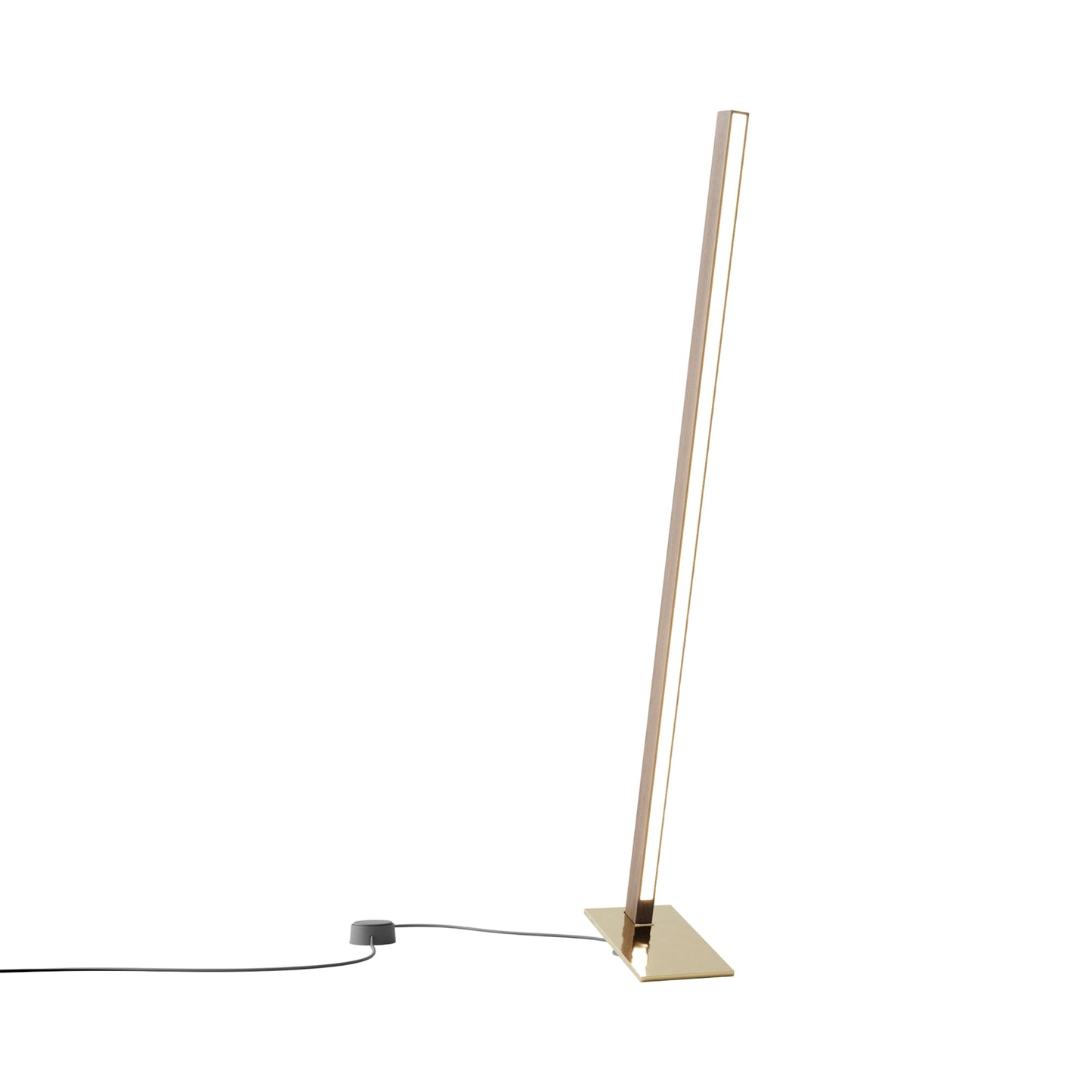 Torch LED Table Lamp in American Walnut/Polished Brass (35.75-Inch).