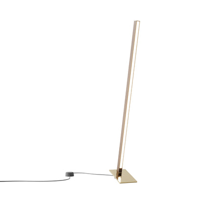 Torch LED Table Lamp in American Walnut/Polished Brass (35.75-Inch).