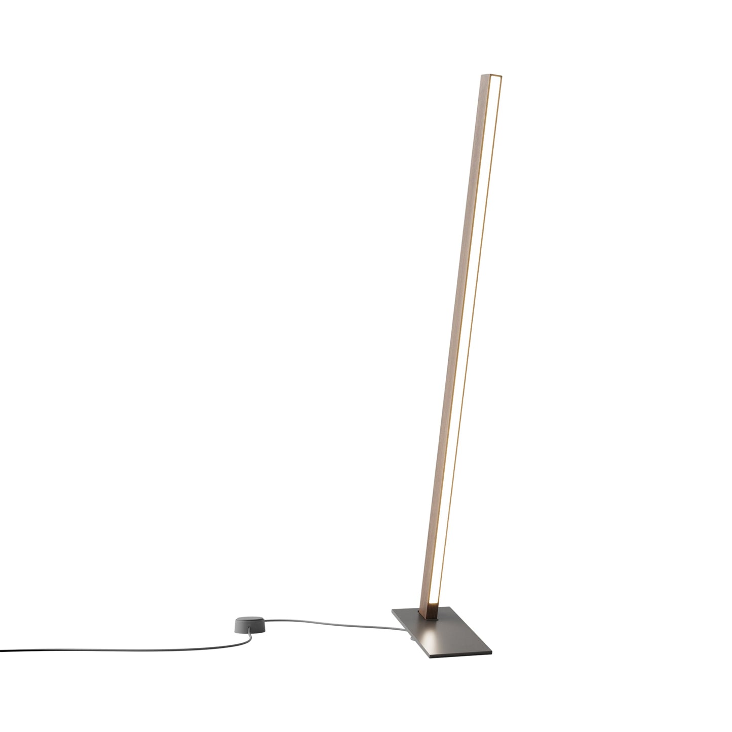 Torch LED Table Lamp in American Walnut/Slate Grey (35.75-Inch).