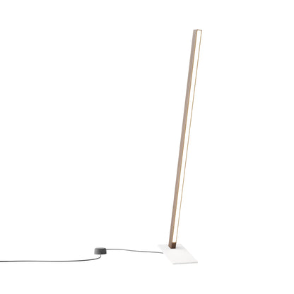 Torch LED Table Lamp in American Walnut/White (35.75-Inch).