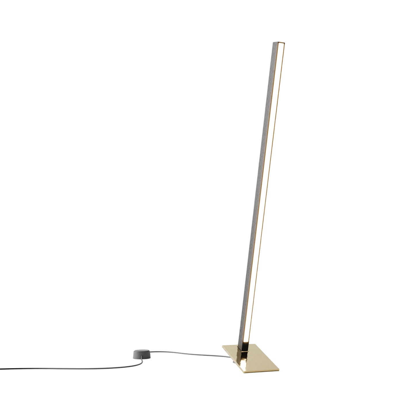 Torch LED Table Lamp in Ebonized Oak/Polished Brass (35.75-Inch).