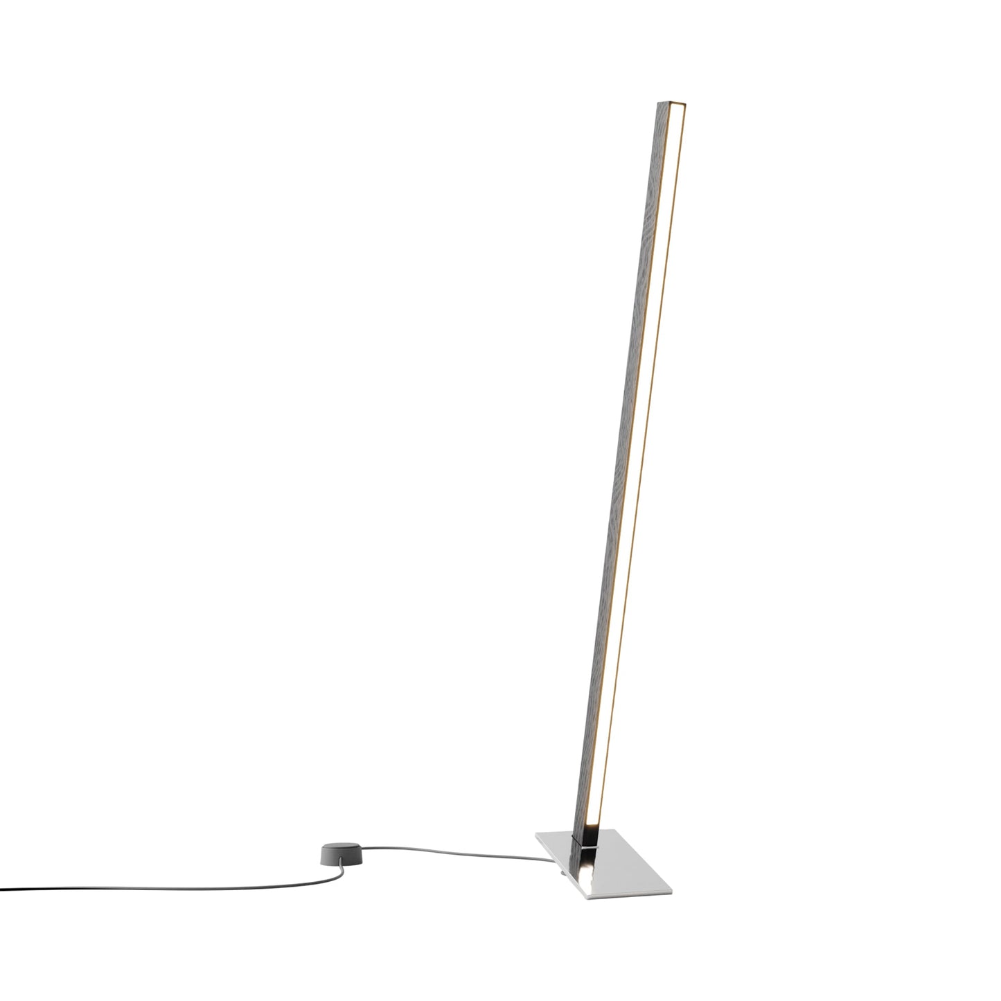 Torch LED Table Lamp in Ebonized Oak/Polished Nickel (35.75-Inch).