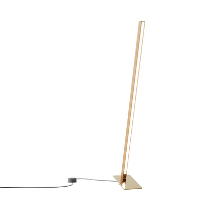 Torch LED Table Lamp in Heart Pine (Reclaimed)/Polished Brass (35.75-Inch).