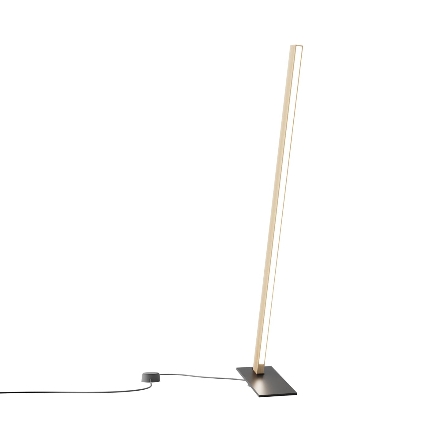 Torch LED Table Lamp in Maple/Matte Black (35.75-Inch).