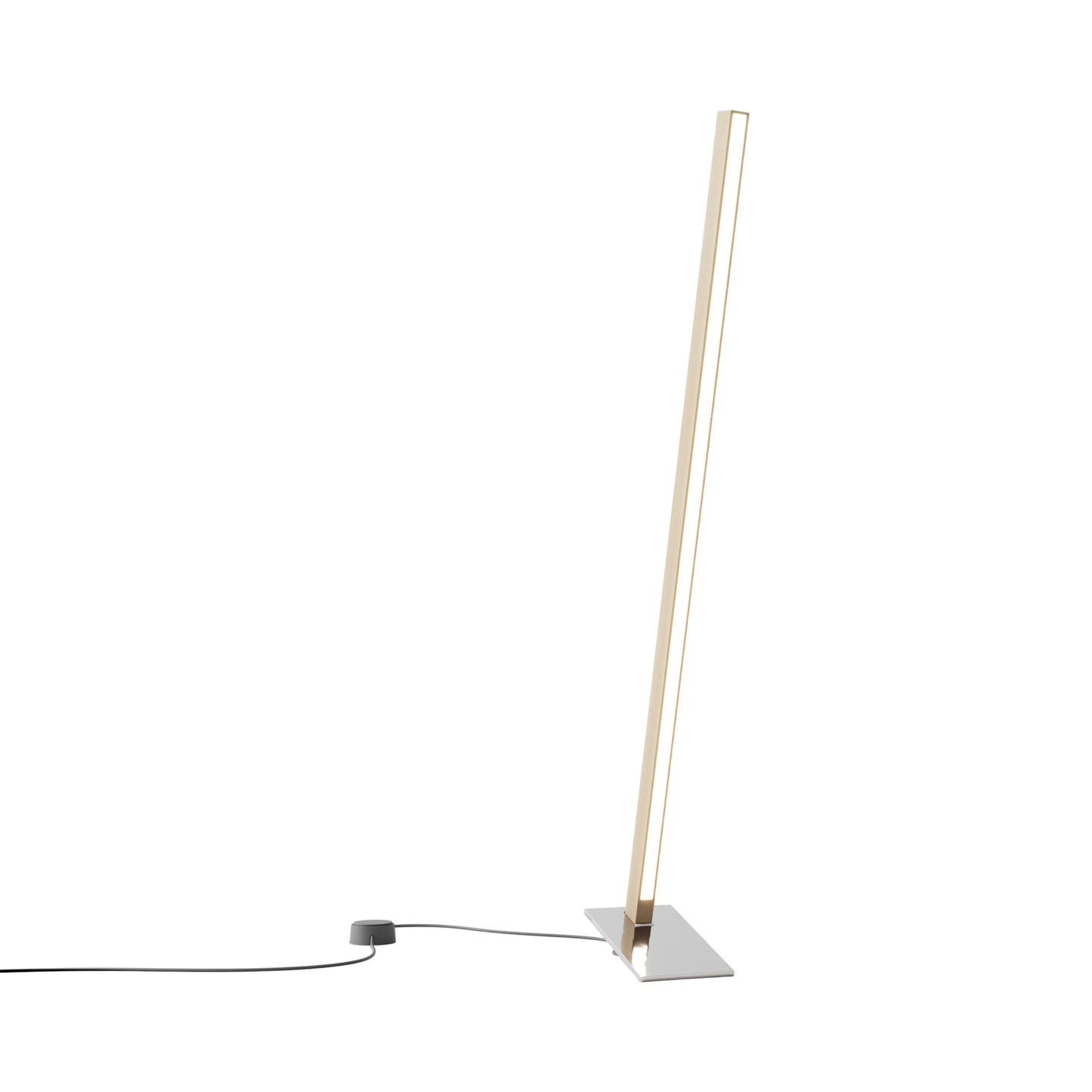 Torch LED Table Lamp in Maple/Polished Nickel (35.75-Inch).