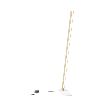 Torch LED Table Lamp in Maple/White (35.75-Inch).