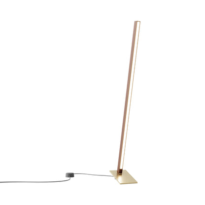 Torch LED Table Lamp in Water Tower Redwood/Brushed Brass (35.75-Inch).