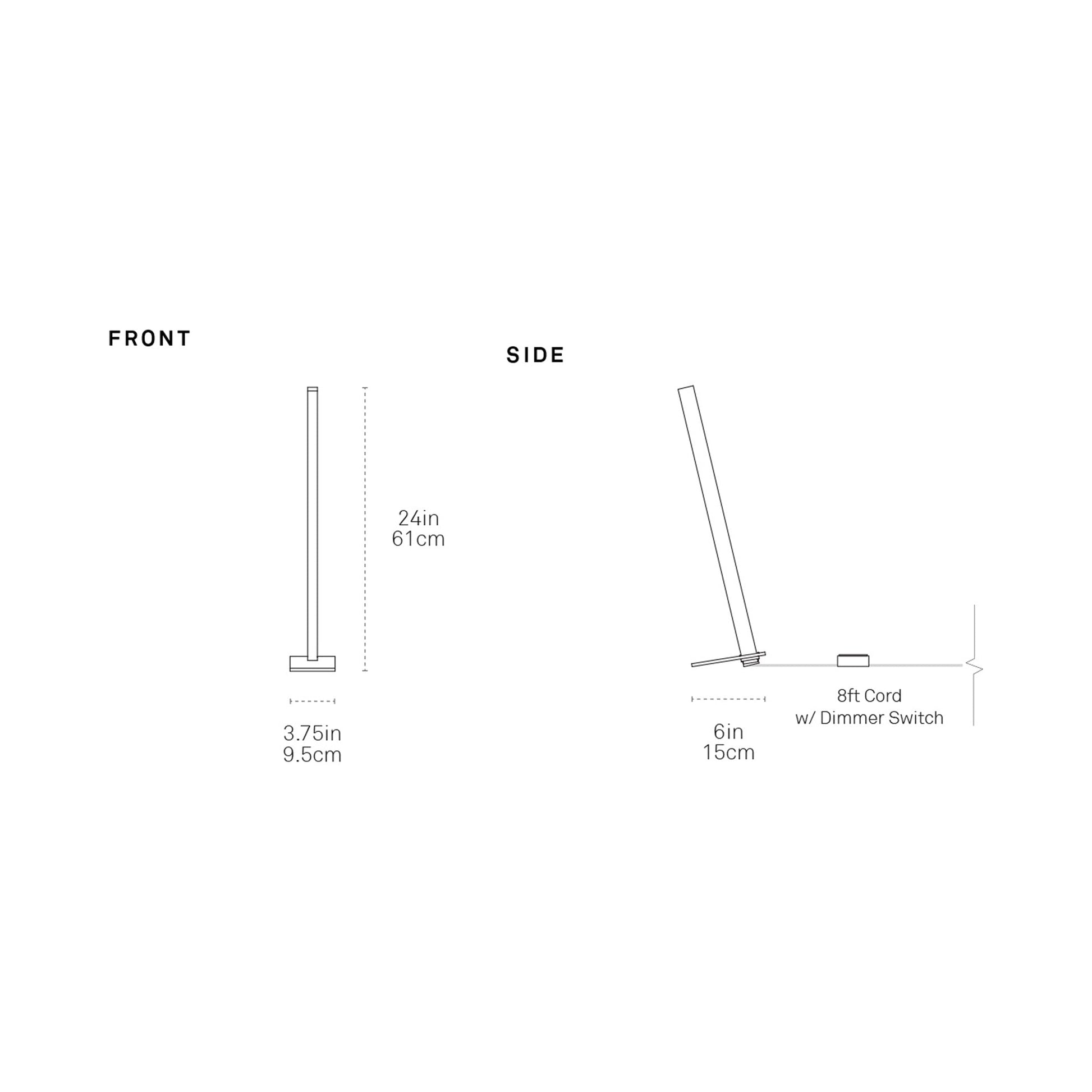 Torch LED Table Lamp - line drawing.