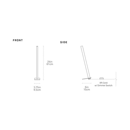 Torch LED Table Lamp - line drawing.