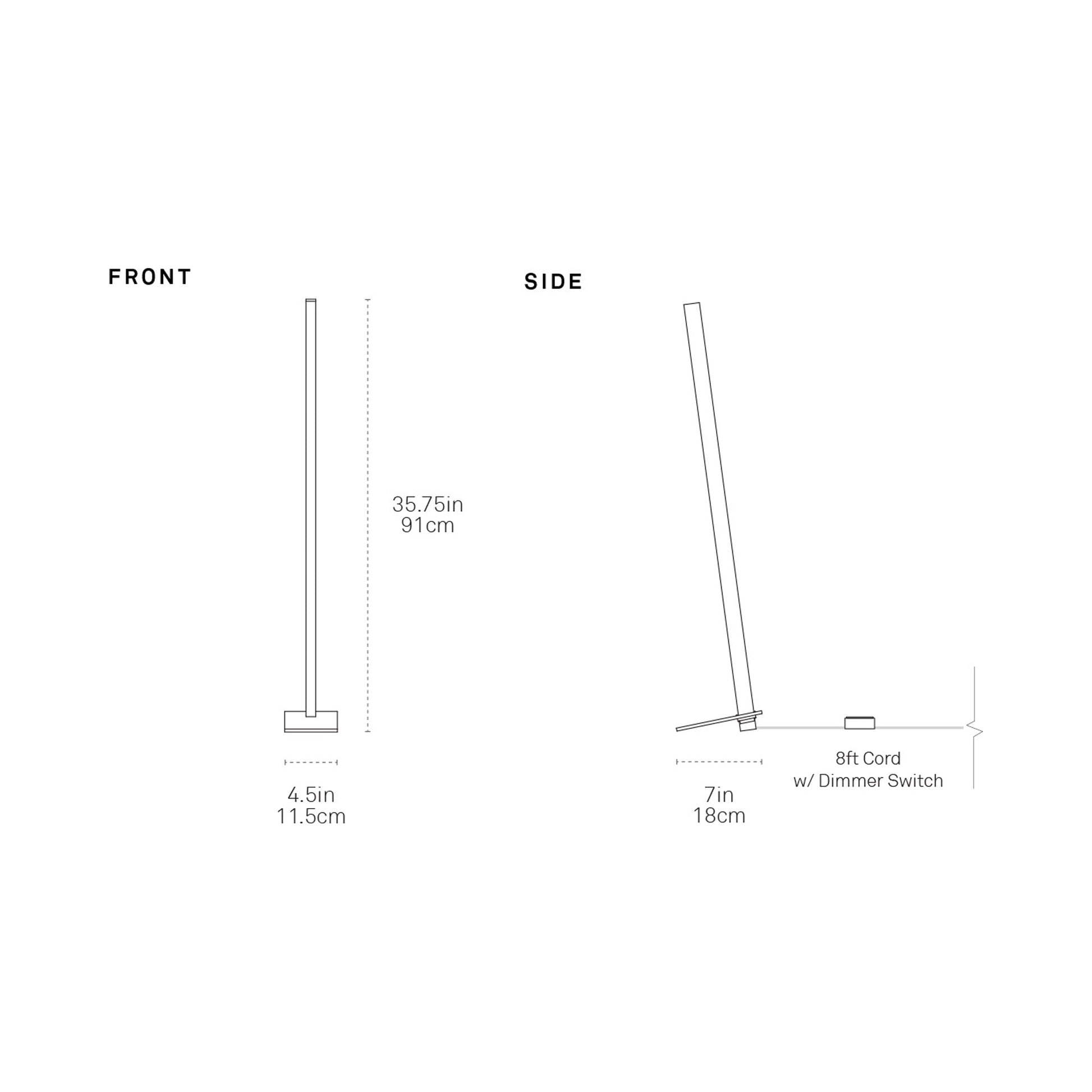 Torch LED Table Lamp - line drawing.