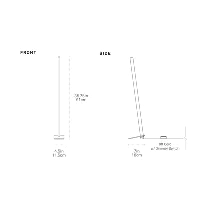 Torch LED Table Lamp - line drawing.