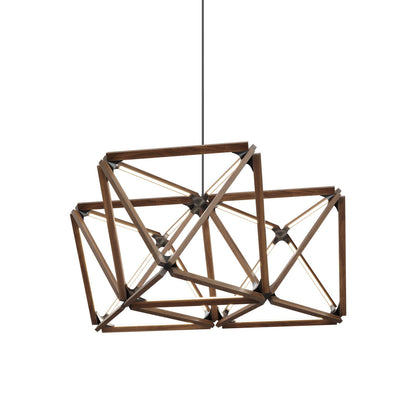 Triple X LED Chandelier in American Walnut/Blackened.